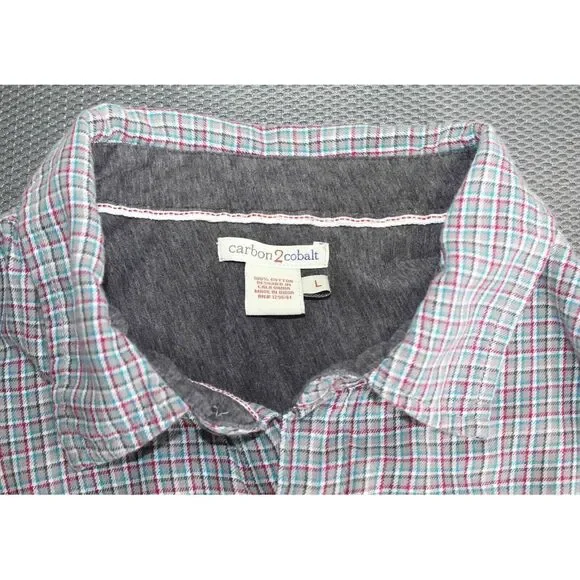 Carbon2Cobalt‎ Check Long Sleeve Button Flannel Shirt 133333 Mens Size Large - Picture 5 of 5